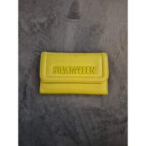 Steve Madden Neon Yellow Logo Flap Wallet